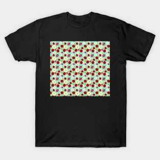 Flowers and Red Ladybugs T-Shirt